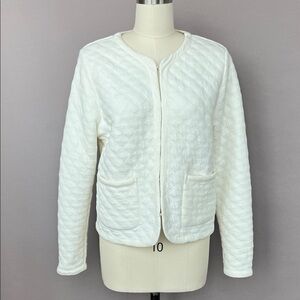 J. Crew Women's Cream Quilted Puffer Jacket